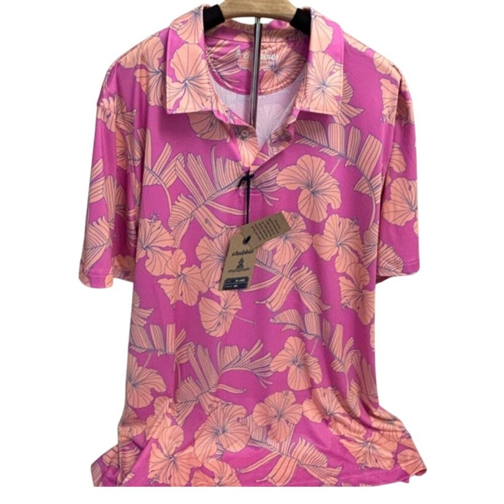 Chubbies mens xxl The Flamingo Flora performance Polo tropical floral NWT